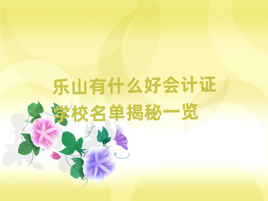 樂山有什么好會計證學校名單揭秘一覽