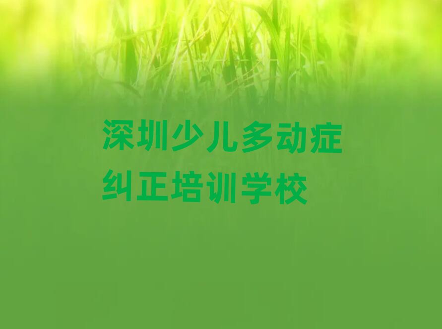 2024年深圳少兒多動癥糾正培訓(xùn)班
