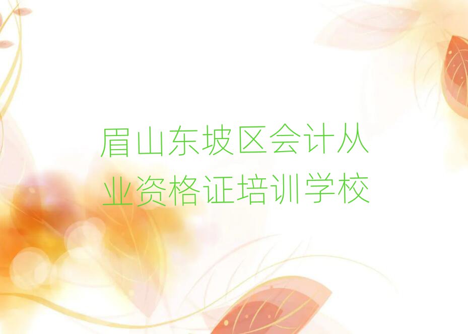 眉山東坡區(qū)會(huì)計(jì)從業(yè)資格證培訓(xùn)口碑排行榜推薦