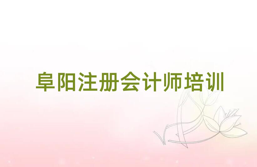 2024年阜陽潁泉區(qū)注冊會計師如何選擇注冊會計師培訓(xùn)班排名
