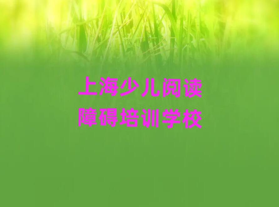 上海的少兒閱讀障礙機構 排名前五