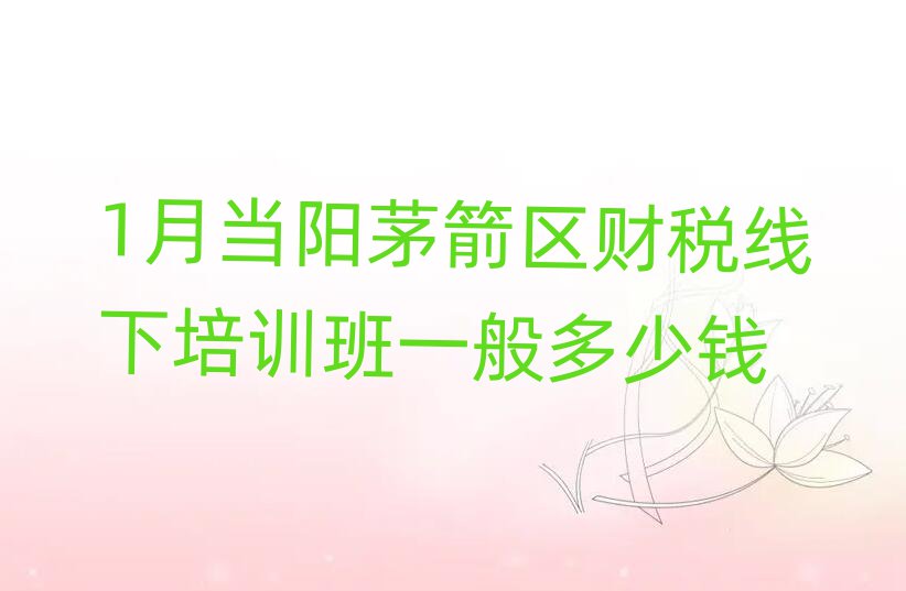 1月當陽茅箭區(qū)財稅線下培訓班一般多少錢