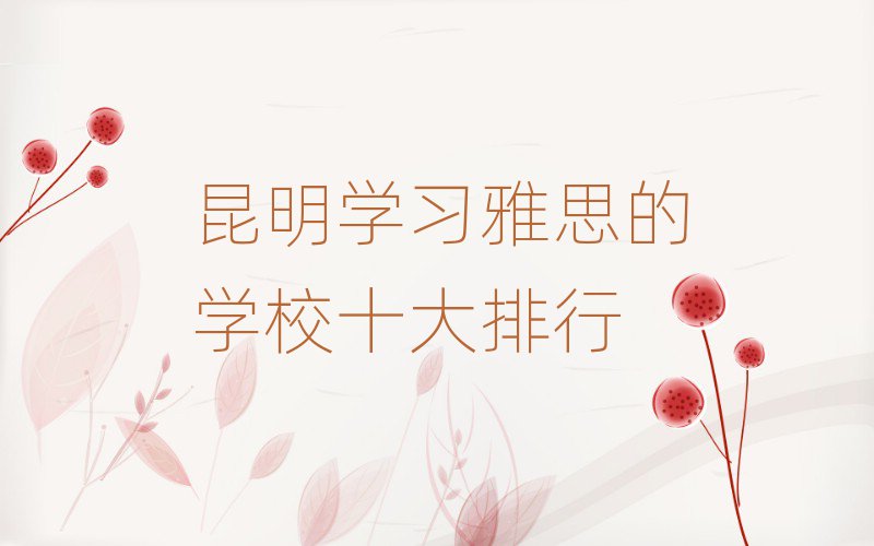 昆明學(xué)習(xí)雅思的學(xué)校十大排行