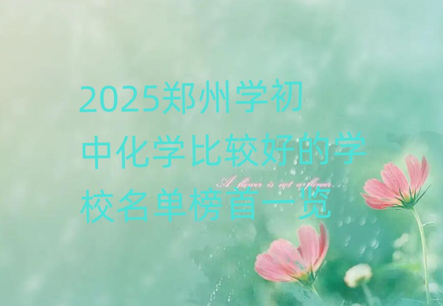 2025鄭州學初中化學比較好的學校名單榜首一覽