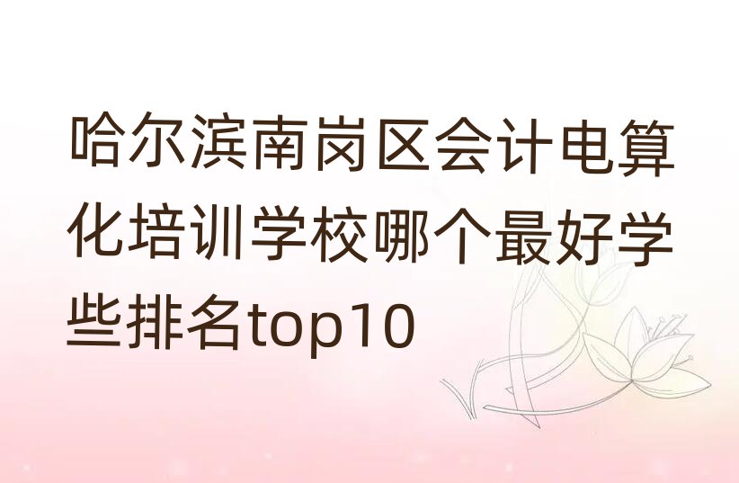 哈爾濱南崗區(qū)會(huì)計(jì)電算化培訓(xùn)學(xué)校哪個(gè)最好學(xué)些排名top10