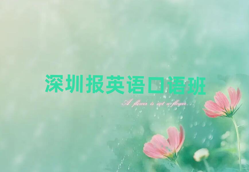 深圳報(bào)英語(yǔ)口語(yǔ)班