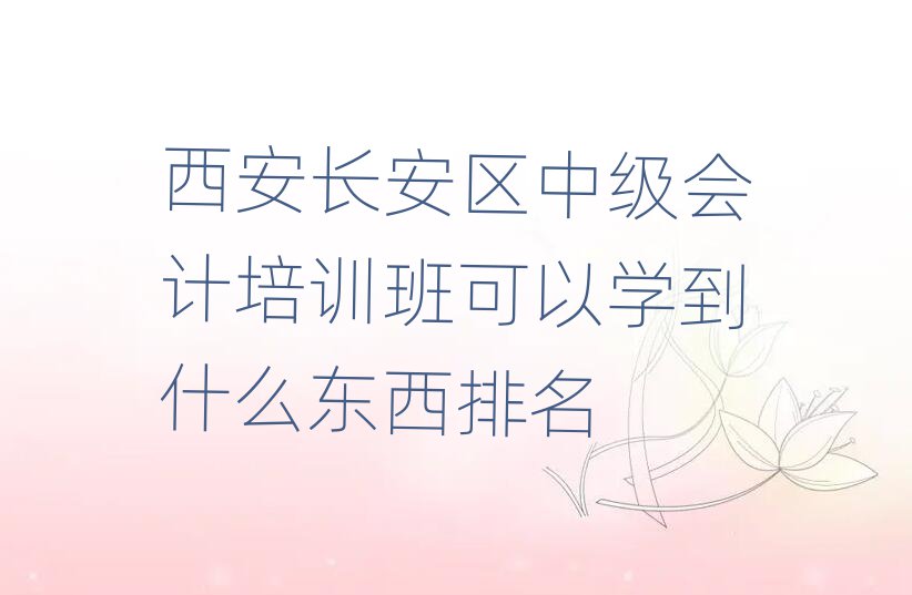 西安長安區(qū)中級(jí)會(huì)計(jì)培訓(xùn)班可以學(xué)到什么東西排名