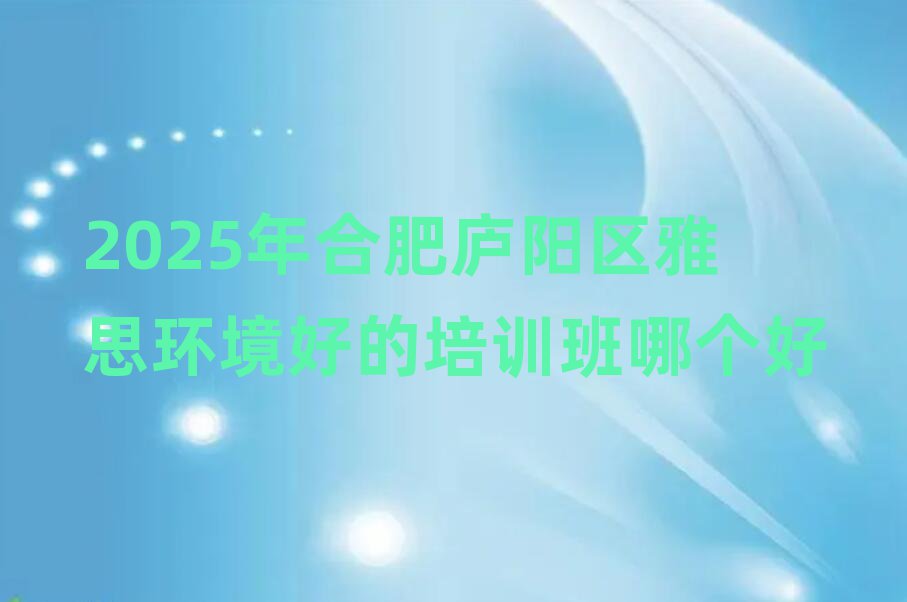 2025年合肥廬陽區(qū)雅思環(huán)境好的培訓(xùn)班哪個好
