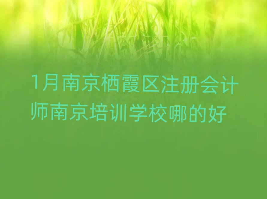 1月南京棲霞區(qū)注冊會計師南京培訓學校哪的好