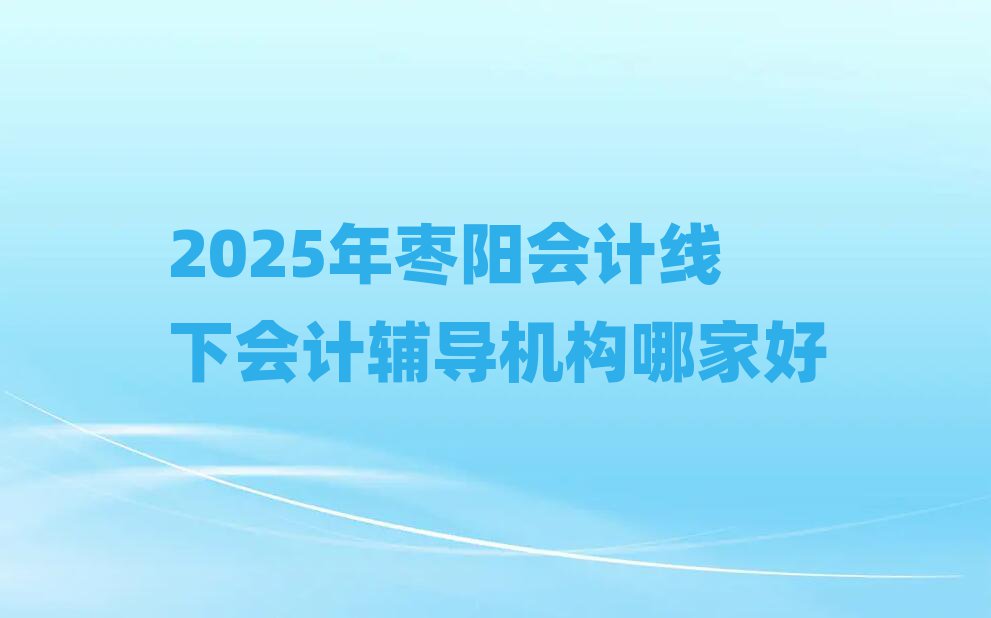 2025年棗陽(yáng)會(huì)計(jì)線下會(huì)計(jì)輔導(dǎo)機(jī)構(gòu)哪家好