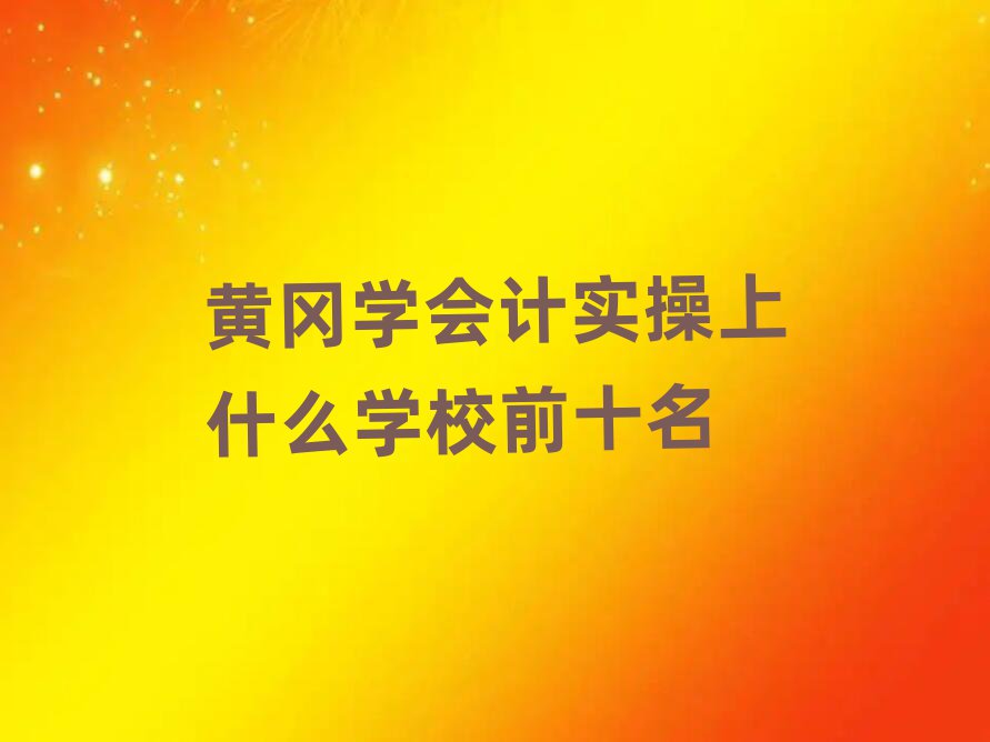 黃岡學(xué)會(huì)計(jì)實(shí)操上什么學(xué)校前十名