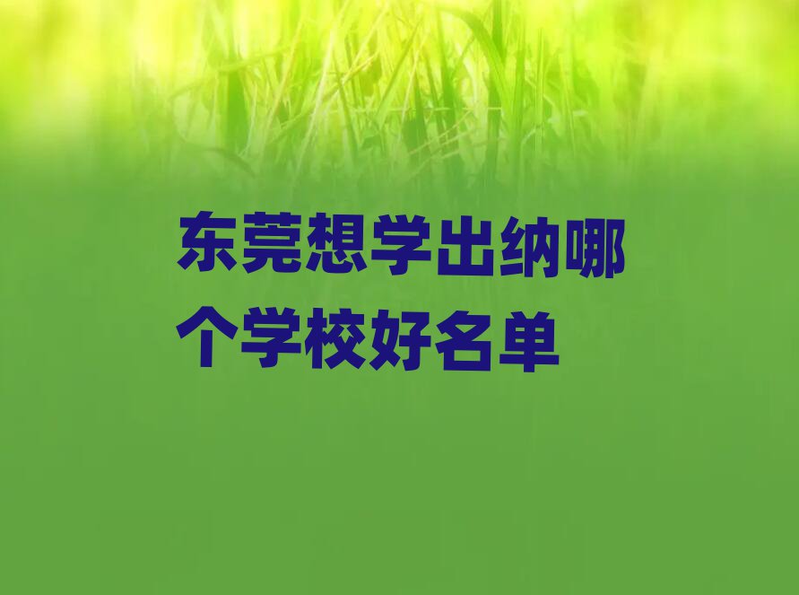 東莞想學(xué)出納哪個(gè)學(xué)校好名單