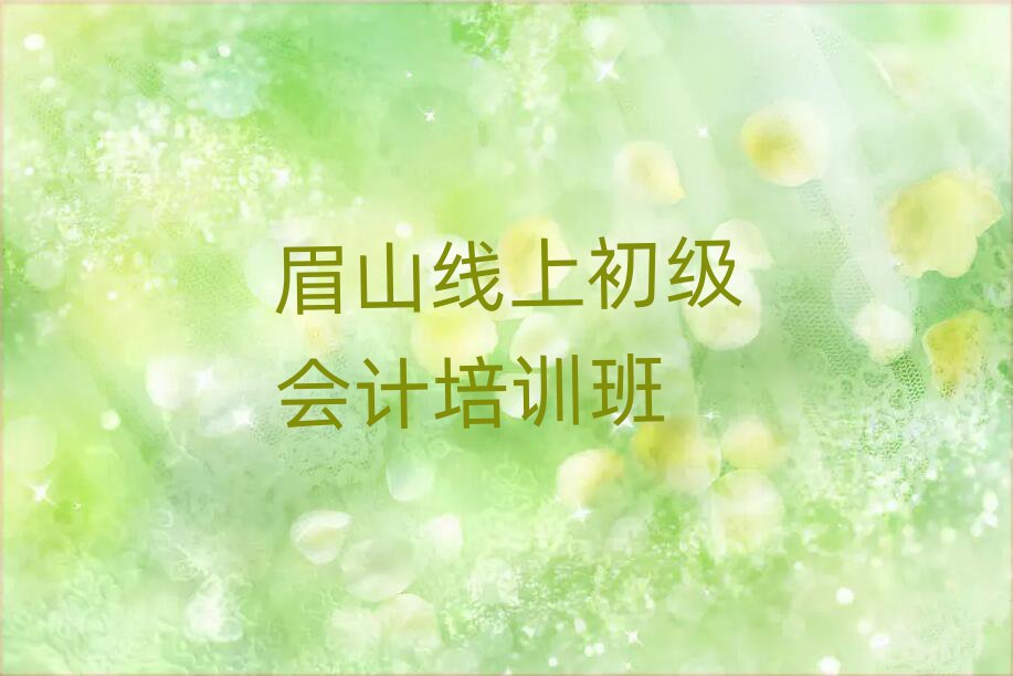 眉山線上初級(jí)會(huì)計(jì)培訓(xùn)班
