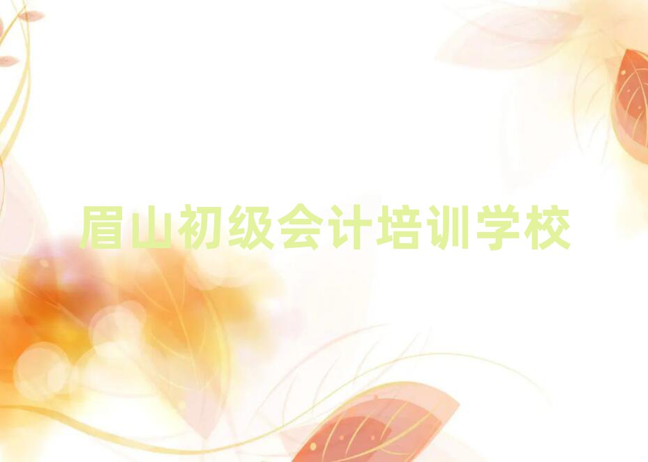 眉山線上初級(jí)會(huì)計(jì)培訓(xùn)班
