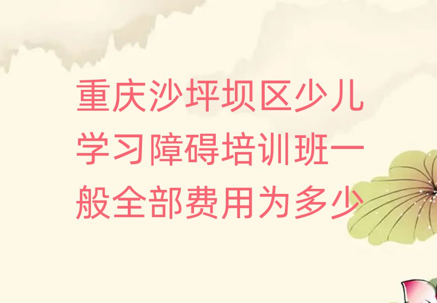 重慶沙坪壩區(qū)少兒學(xué)習(xí)障礙培訓(xùn)班一般全部費(fèi)用為多少