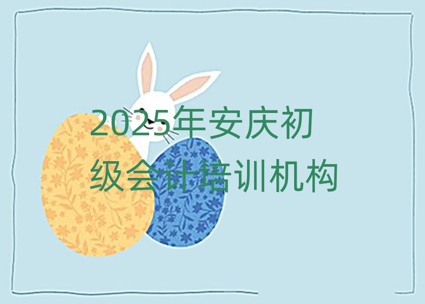 2025年安慶初級(jí)會(huì)計(jì)培訓(xùn)機(jī)構(gòu)