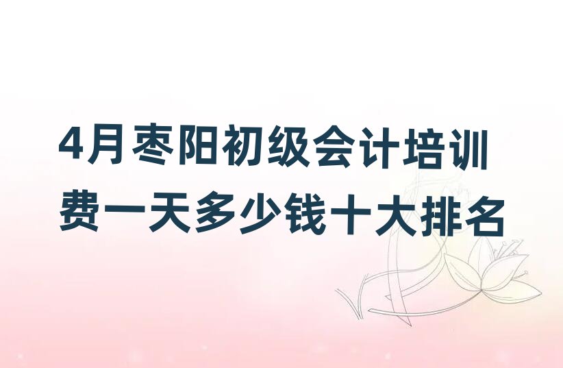 4月棗陽初級會計培訓(xùn)費一天多少錢十大排名