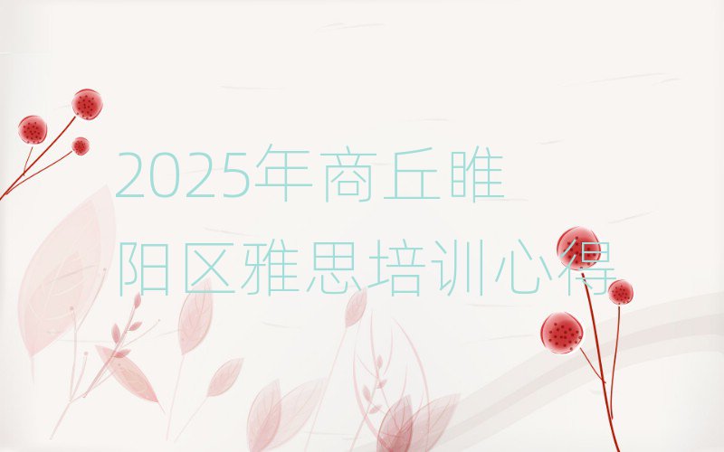 2025年商丘睢陽區(qū)雅思培訓(xùn)心得