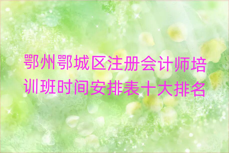 鄂州鄂城區(qū)注冊(cè)會(huì)計(jì)師培訓(xùn)班時(shí)間安排表十大排名