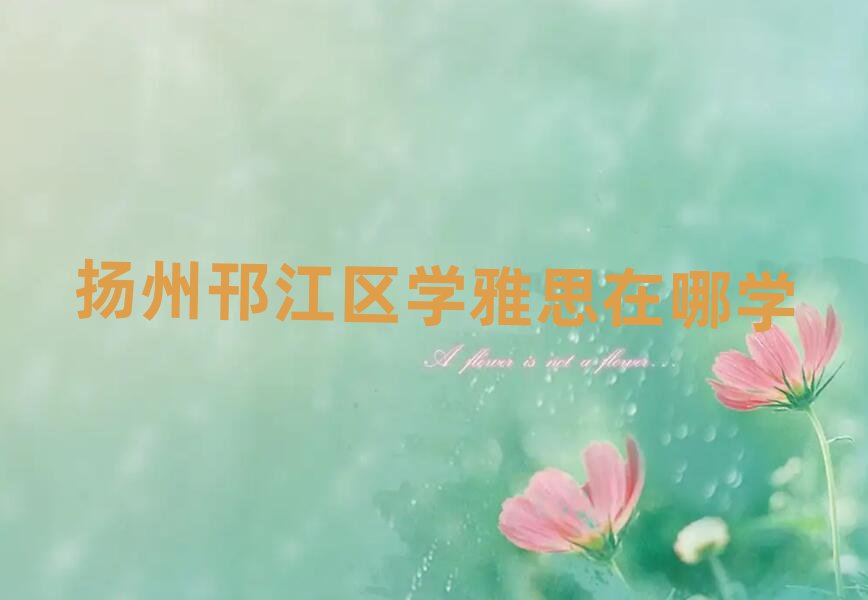 揚(yáng)州邗江區(qū)學(xué)雅思在哪學(xué)