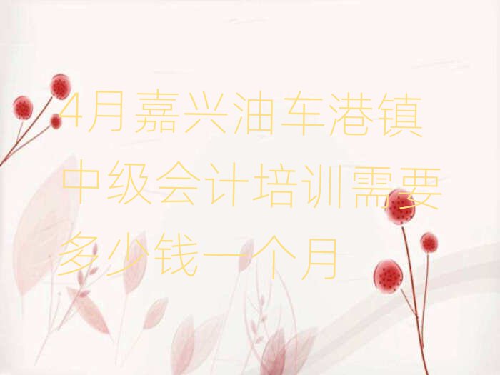 4月嘉興油車港鎮(zhèn)中級會計培訓(xùn)需要多少錢一個月