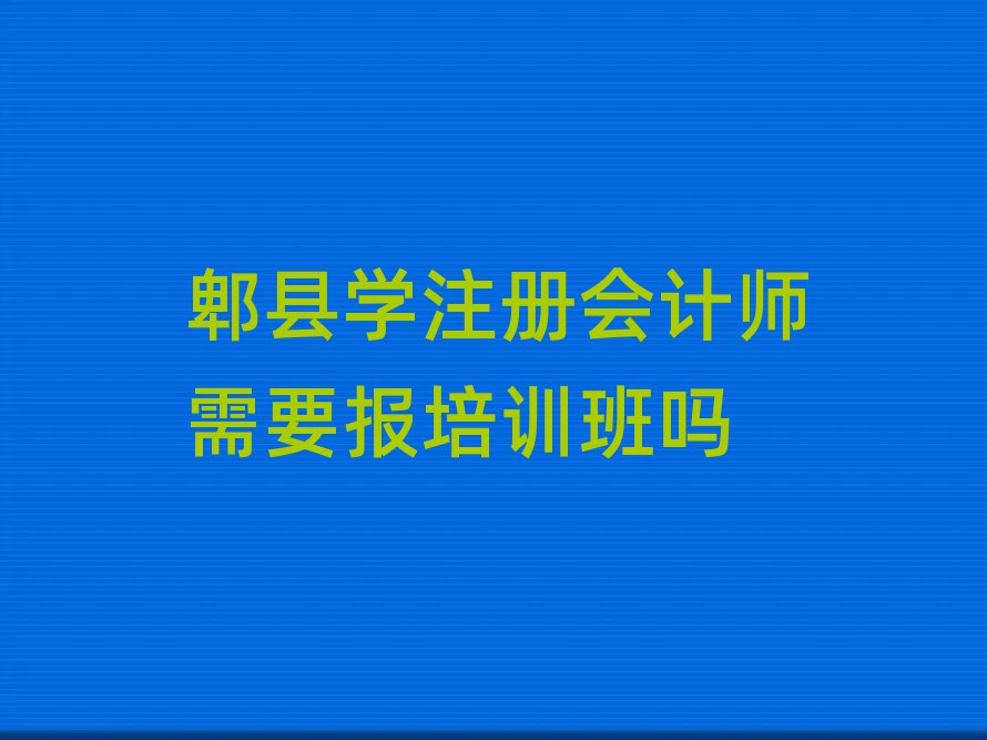 郫縣學(xué)注冊會計師需要報培訓(xùn)班嗎