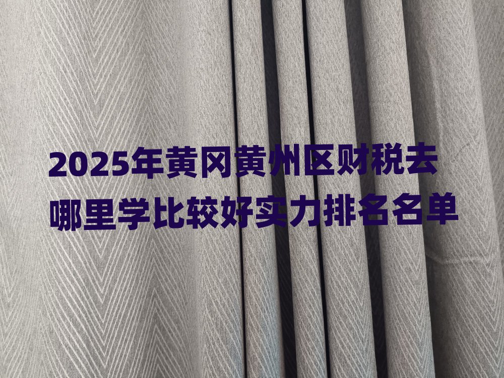 2025年黃岡黃州區(qū)財稅去哪里學(xué)比較好實力排名名單