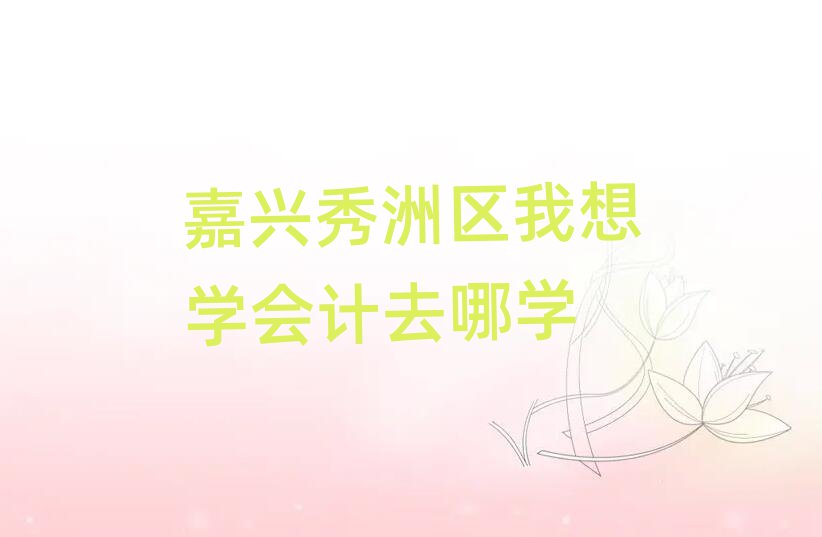嘉興秀洲區(qū)我想學(xué)會計(jì)去哪學(xué)