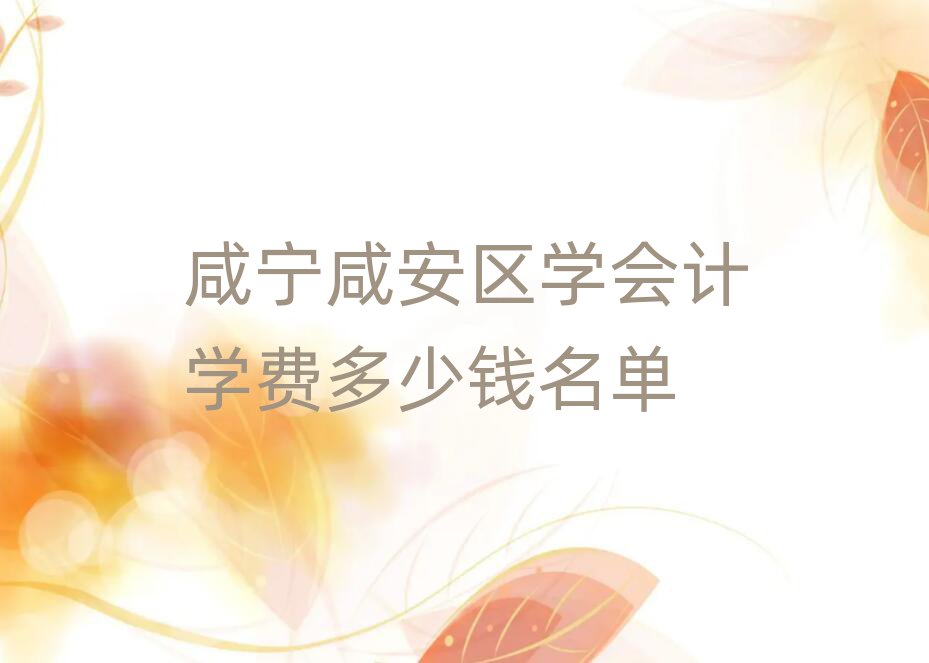 咸寧咸安區(qū)學(xué)會(huì)計(jì)學(xué)費(fèi)多少錢(qián)名單