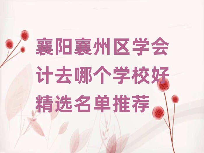 襄陽襄州區(qū)學會計去哪個學校好精選名單推薦