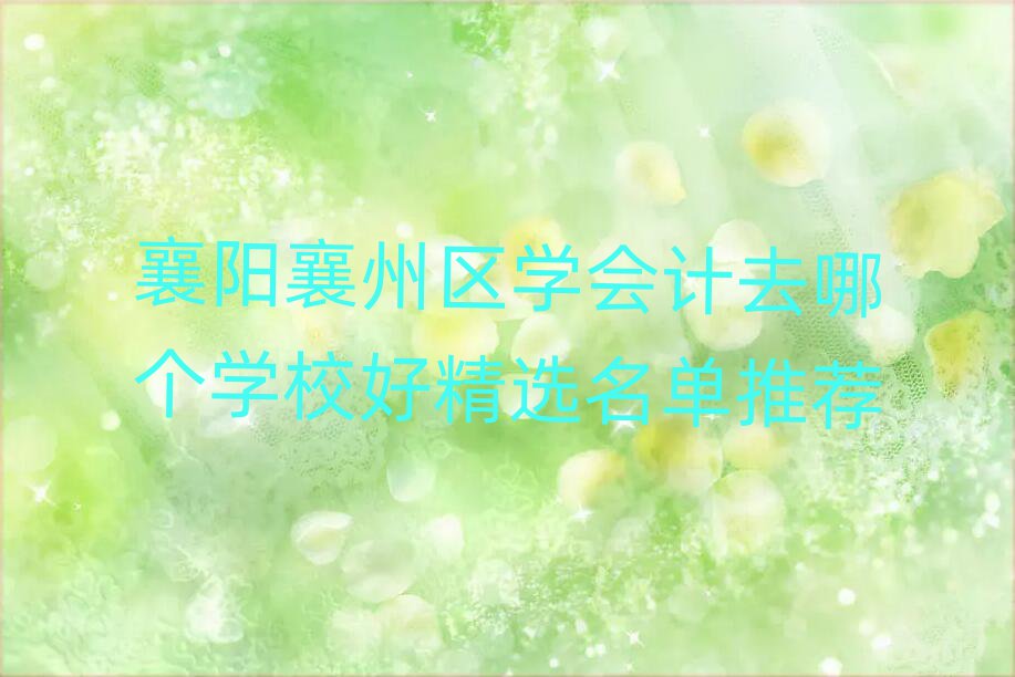 襄陽襄州區(qū)學會計去哪個學校好精選名單推薦