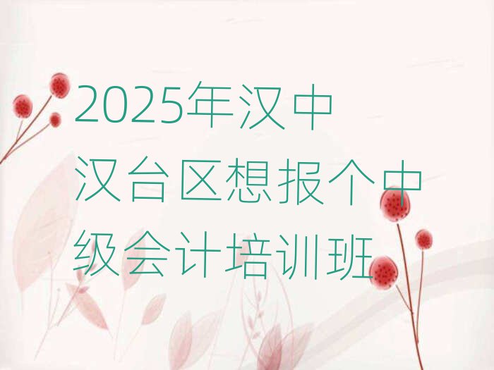 2025年漢中漢臺區(qū)想報個中級會計培訓(xùn)班