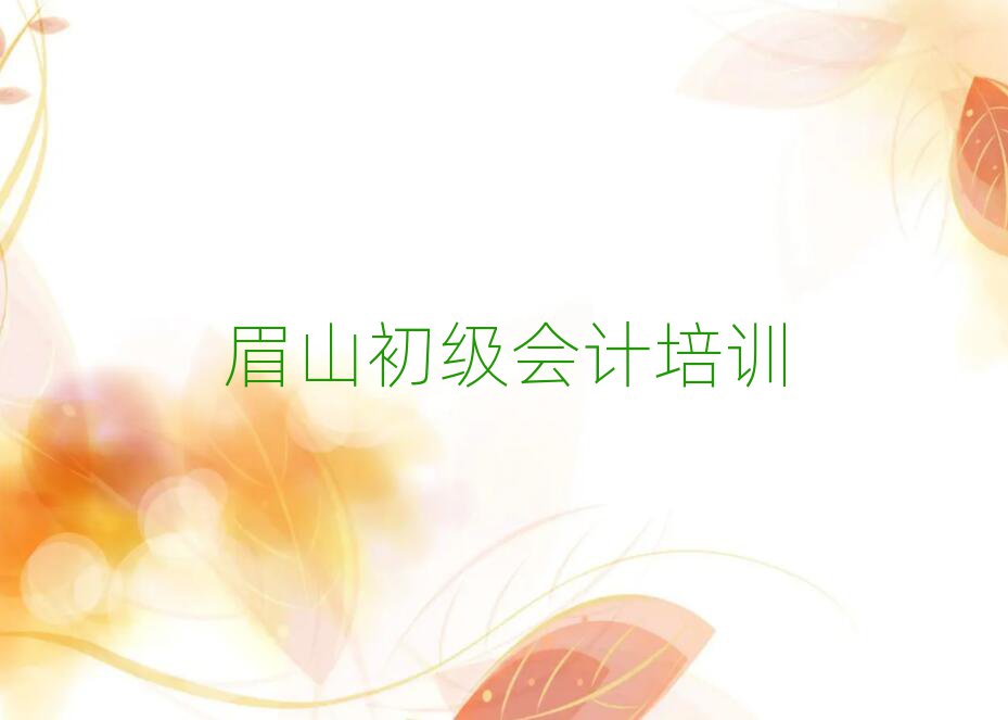 眉山初級會計培訓(xùn)班有哪些
