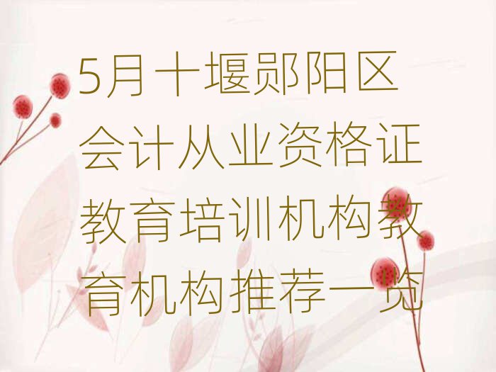 5月十堰鄖陽區(qū)會計從業(yè)資格證教育培訓(xùn)機(jī)構(gòu)教育機(jī)構(gòu)推薦一覽