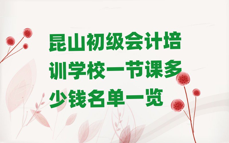 昆山初級(jí)會(huì)計(jì)培訓(xùn)學(xué)校一節(jié)課多少錢(qián)名單一覽