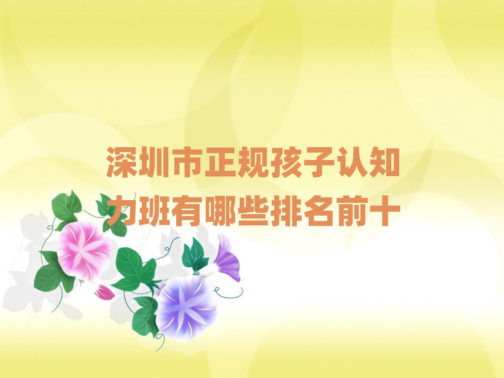 深圳市正規(guī)孩子認(rèn)知力班有哪些排名前十