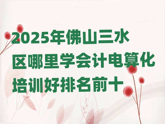 2025年佛山三水區(qū)哪里學(xué)會計電算化培訓(xùn)好排名前十