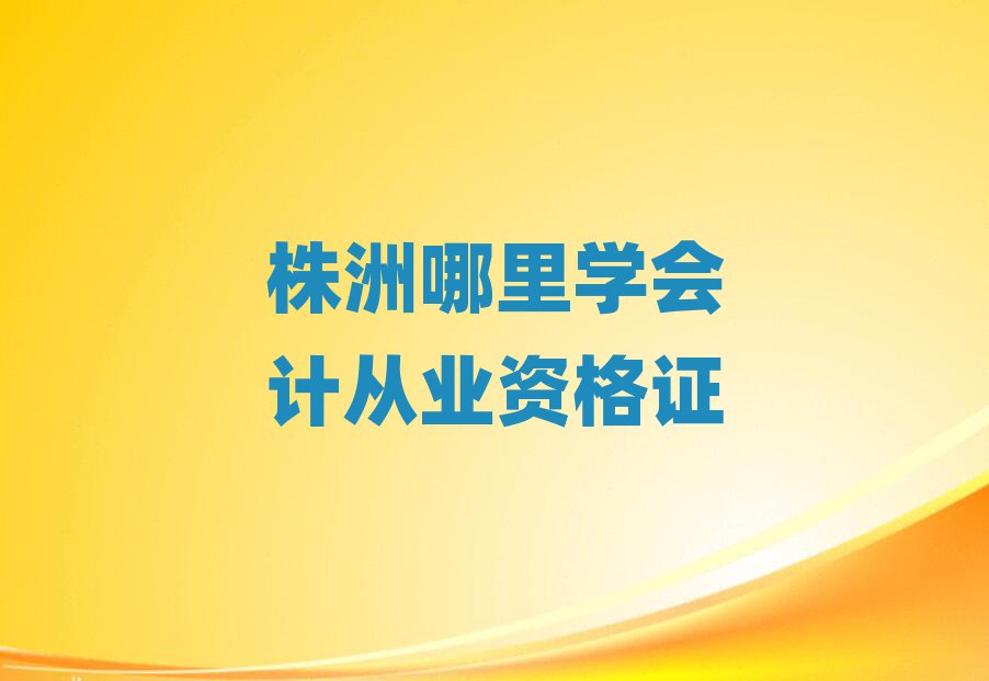 株洲哪里學(xué)會計(jì)從業(yè)資格證