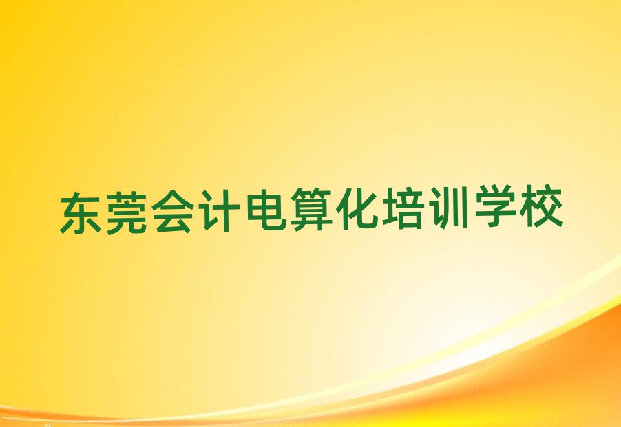 東莞學(xué)會計(jì)電算化哪個(gè)好