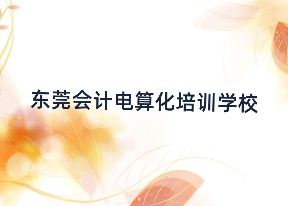 東莞專(zhuān)業(yè)會(huì)計(jì)電算化培訓(xùn)哪家好推薦一覽