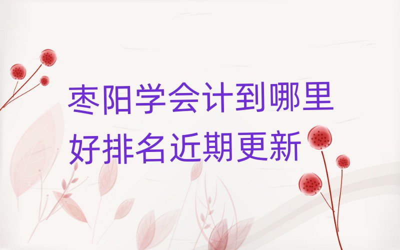 棗陽學會計到哪里好排名近期更新