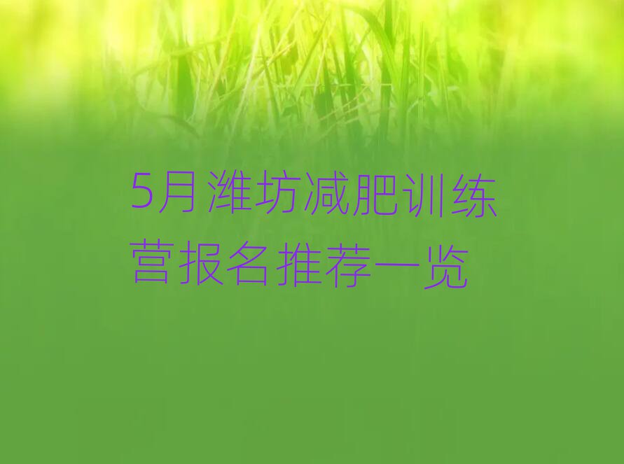 5月濰坊減肥訓(xùn)練營報名推薦一覽