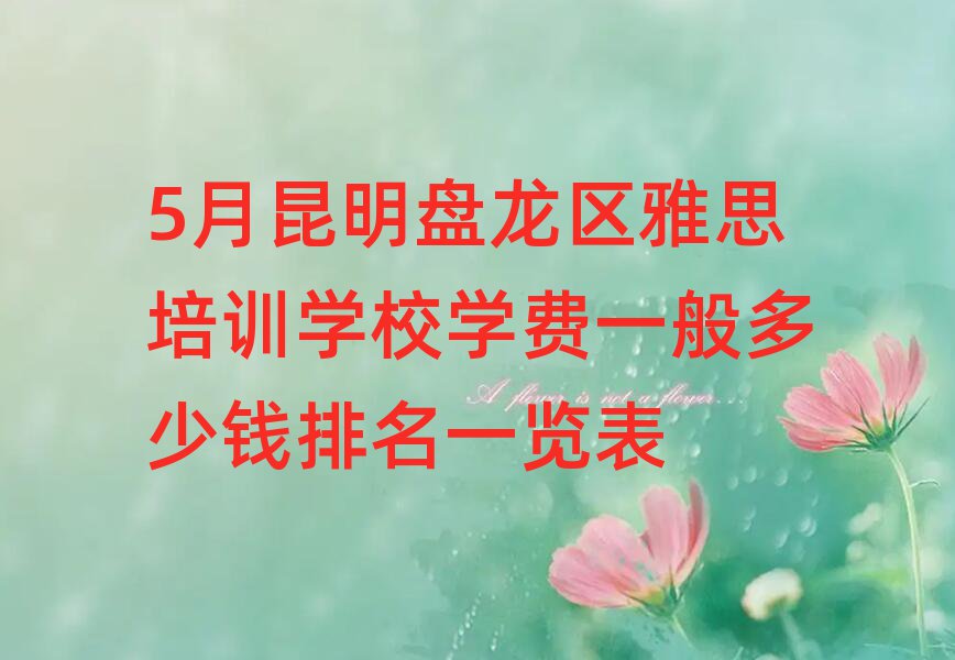 5月昆明盤龍區(qū)雅思培訓(xùn)學(xué)校學(xué)費(fèi)一般多少錢排名一覽表