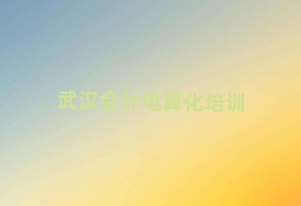 武漢漢南區(qū)會計(jì)電算化口碑比較好的會計(jì)電算化教育機(jī)構(gòu)