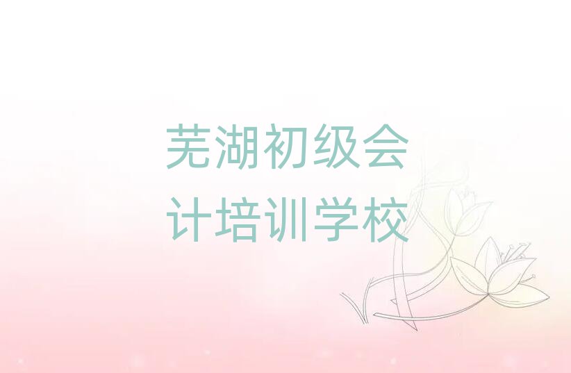 蕪湖什么初級會計學(xué)校好值得推薦的名單榜首一覽