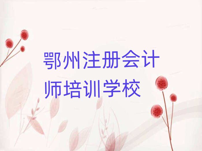 鄂州哪里有注冊會計師學校名單精選一覽