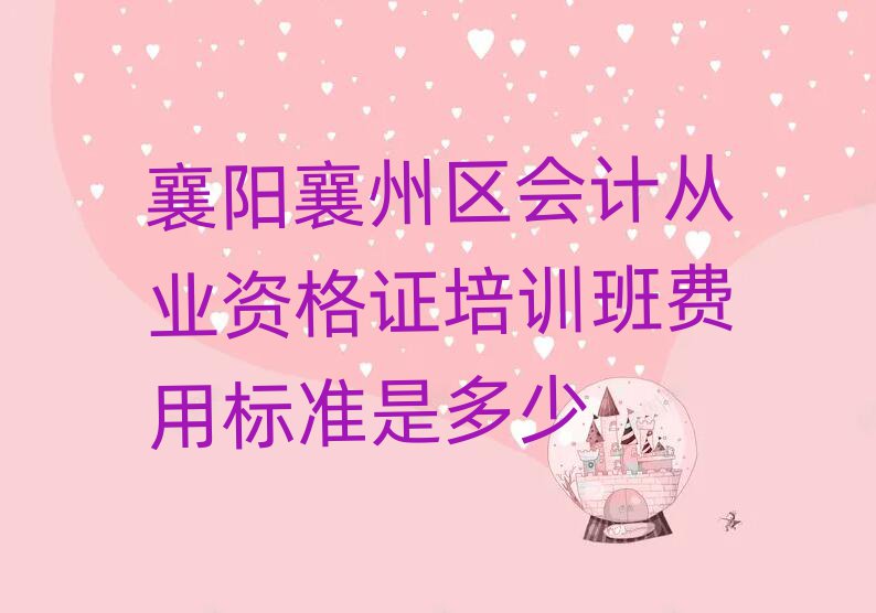 襄陽襄州區(qū)會計從業(yè)資格證培訓班費用標準是多少