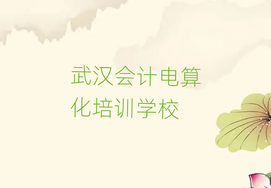 2025年武漢學會計電算化報什么班十大一覽匯總本地甄選的