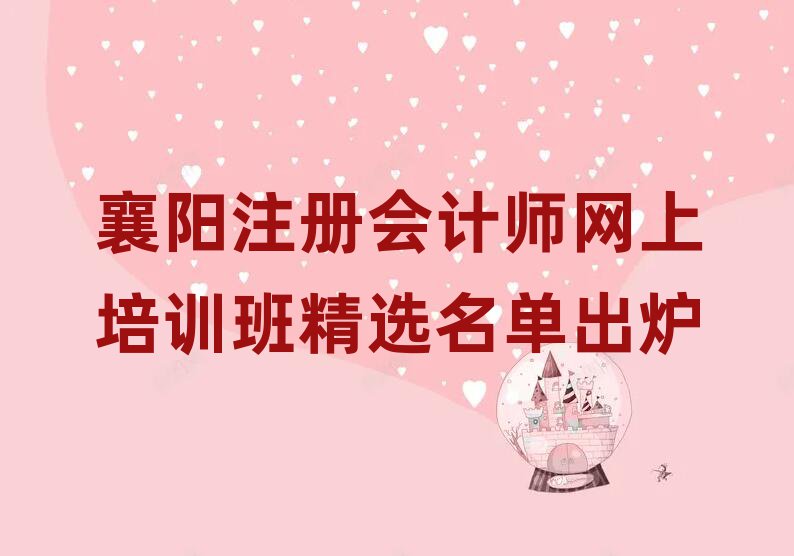 襄陽注冊會計(jì)師網(wǎng)上培訓(xùn)班精選名單出爐