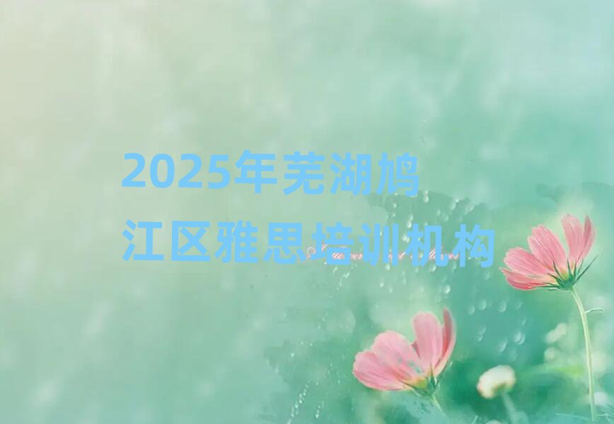 2025年蕪湖鳩江區(qū)雅思培訓(xùn)機構(gòu)